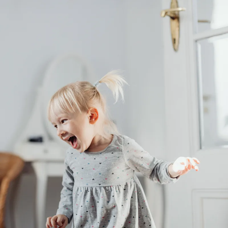 A girl laughing
